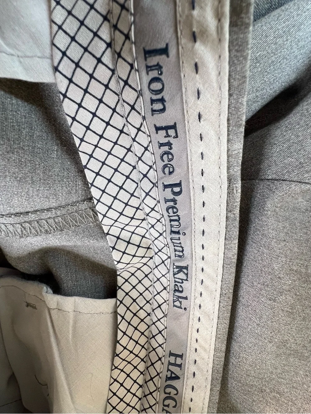 Haggar Grey Pants Iron Free Premium Straight Flat Front Business Casual 32X29 👍